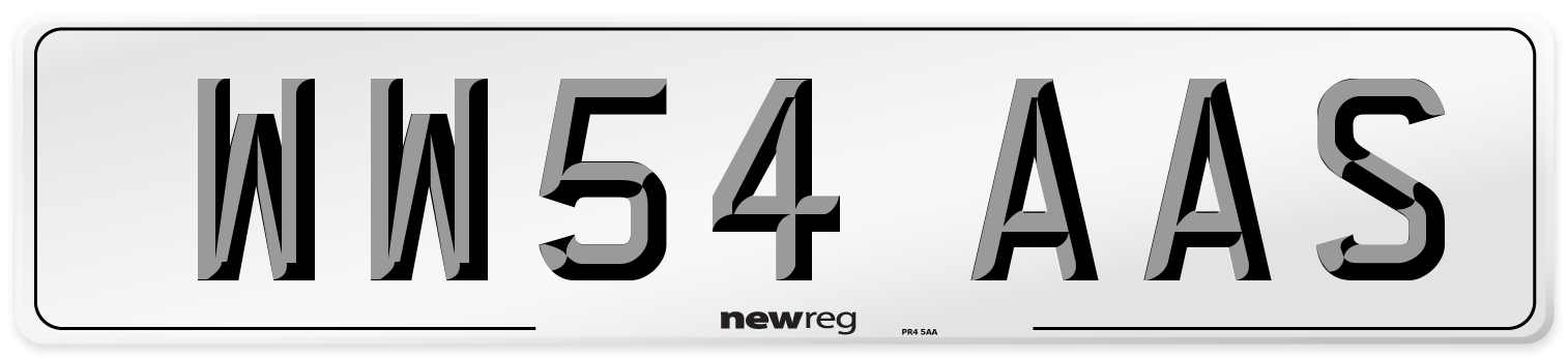 WW54 AAS Number Plate from New Reg